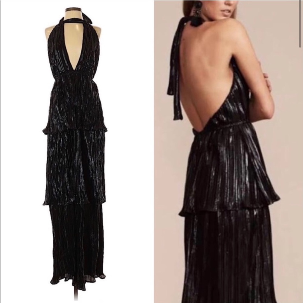Nasty Gal Midnight Kiss tiered ruffle maxi dress